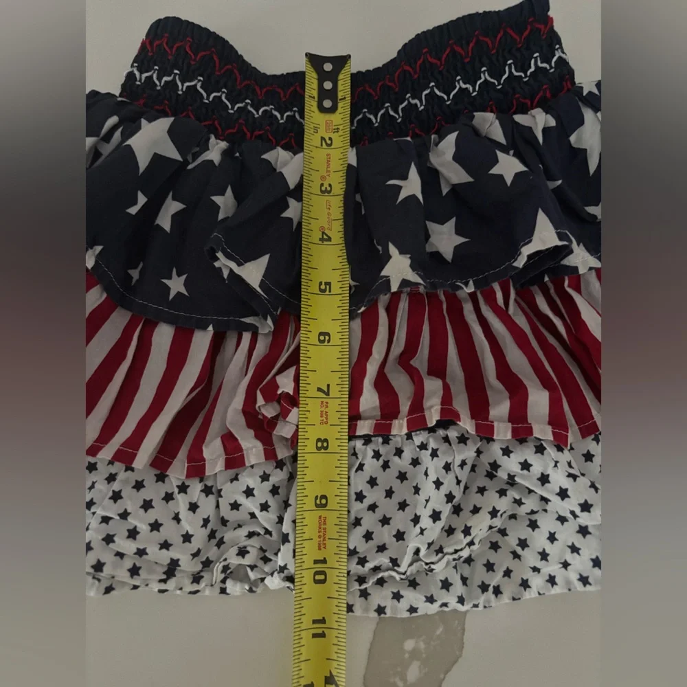 4th of July Ruffled Skirt Children’s Place Size 5 6 Stars Stripes Red White Blue - Picture 4 of 6